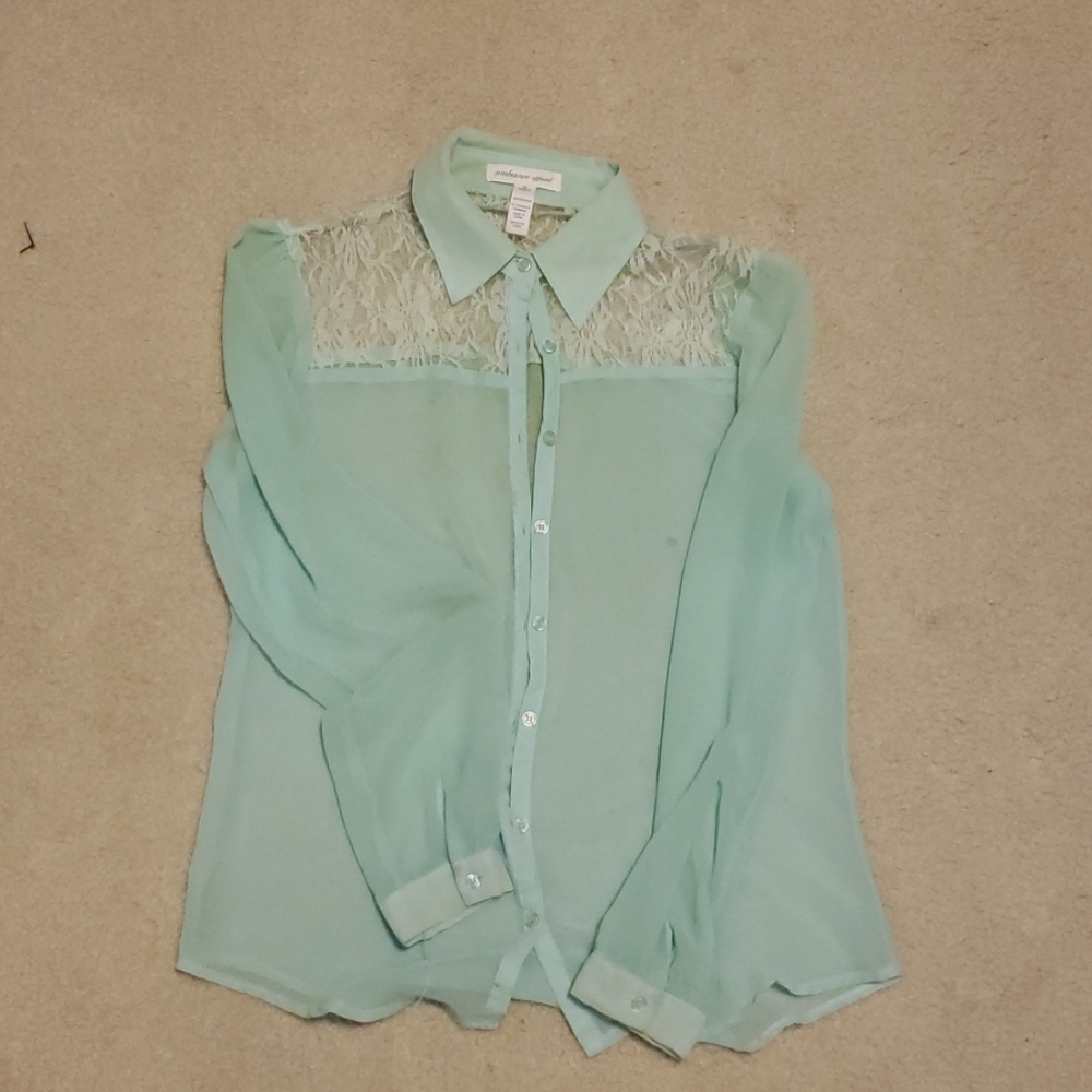 Floral See Through Blouse